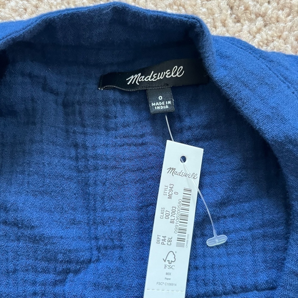 Madewell Lightspun Tapered Leg Jumpsuit Size 0 New with Tags Blue - Picture 8 of 10